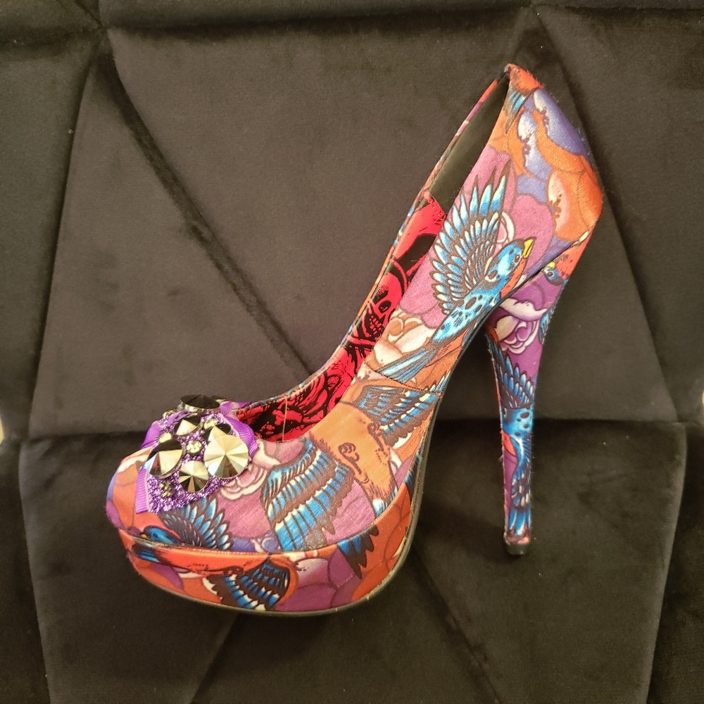 Iron Fist Women's Multicolor Patterned Heels - Picture 3 of 8